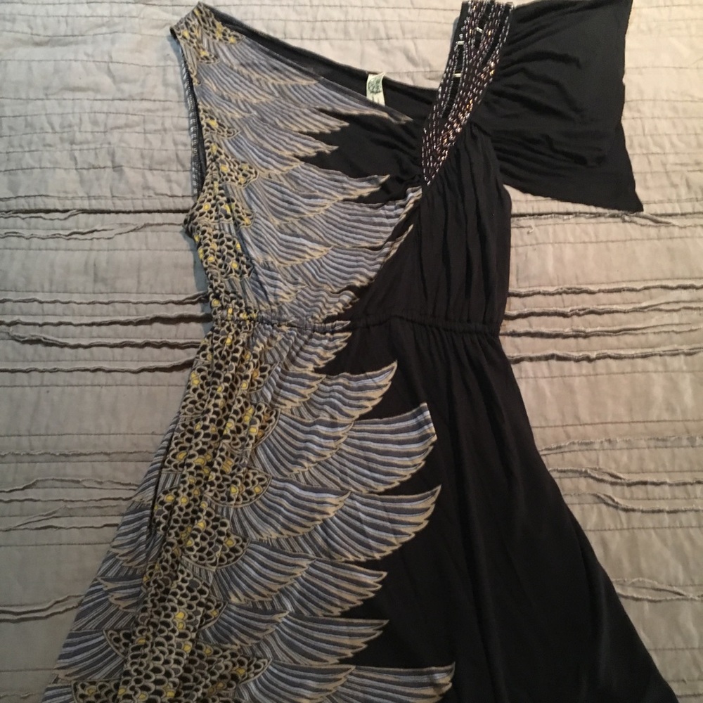Free People swoop neck dinner dress XS